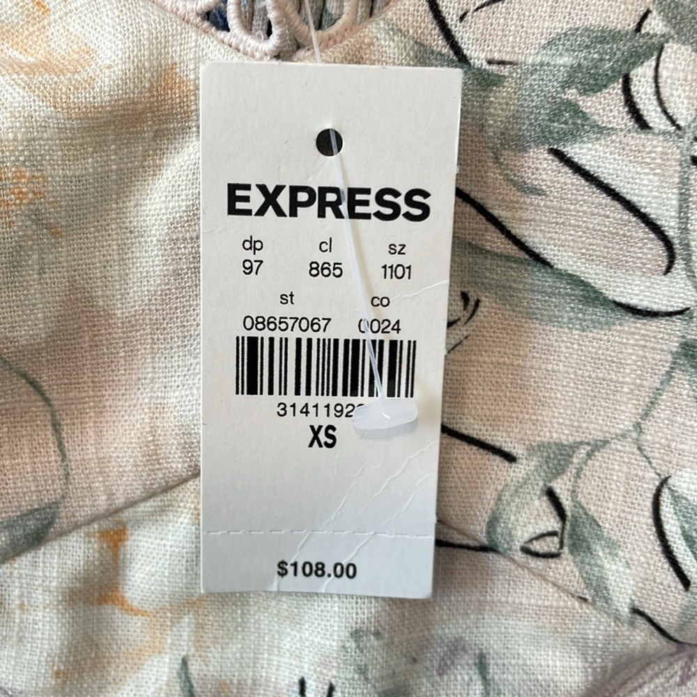 Express Floral Off The Shoulder Corset Peplum Top, XS NWT - Picture 11 of 11